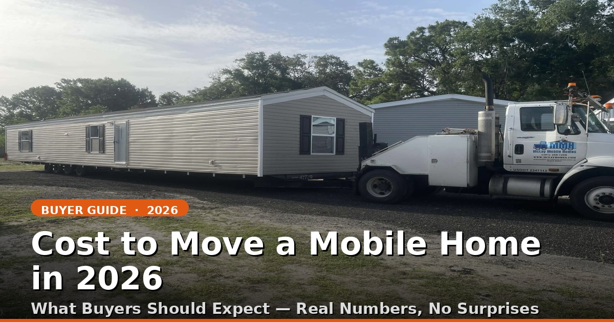 Cost to Move a Mobile Home in 2026: What Buyers Should Expect